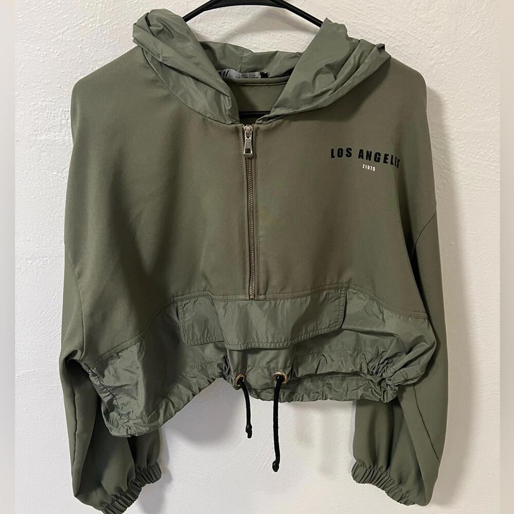 Zara Sage Green Crop Jacket